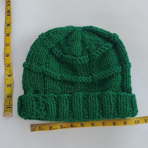 GREEN WOOL WINTER HAT BEANIE GREEN LIKELY HANDMADE IRISH ST. PATRICK'S DAY - Picture 3 of 5